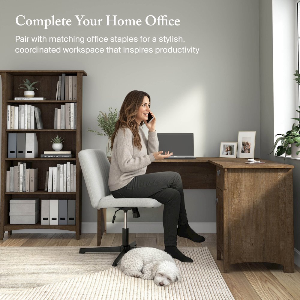 Salinas 60W L Shaped Desk with Storage. Picture 3