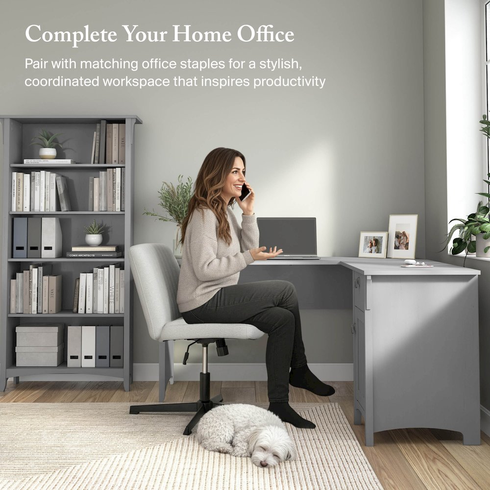 Salinas 60W L Shaped Desk with Storage. Picture 3