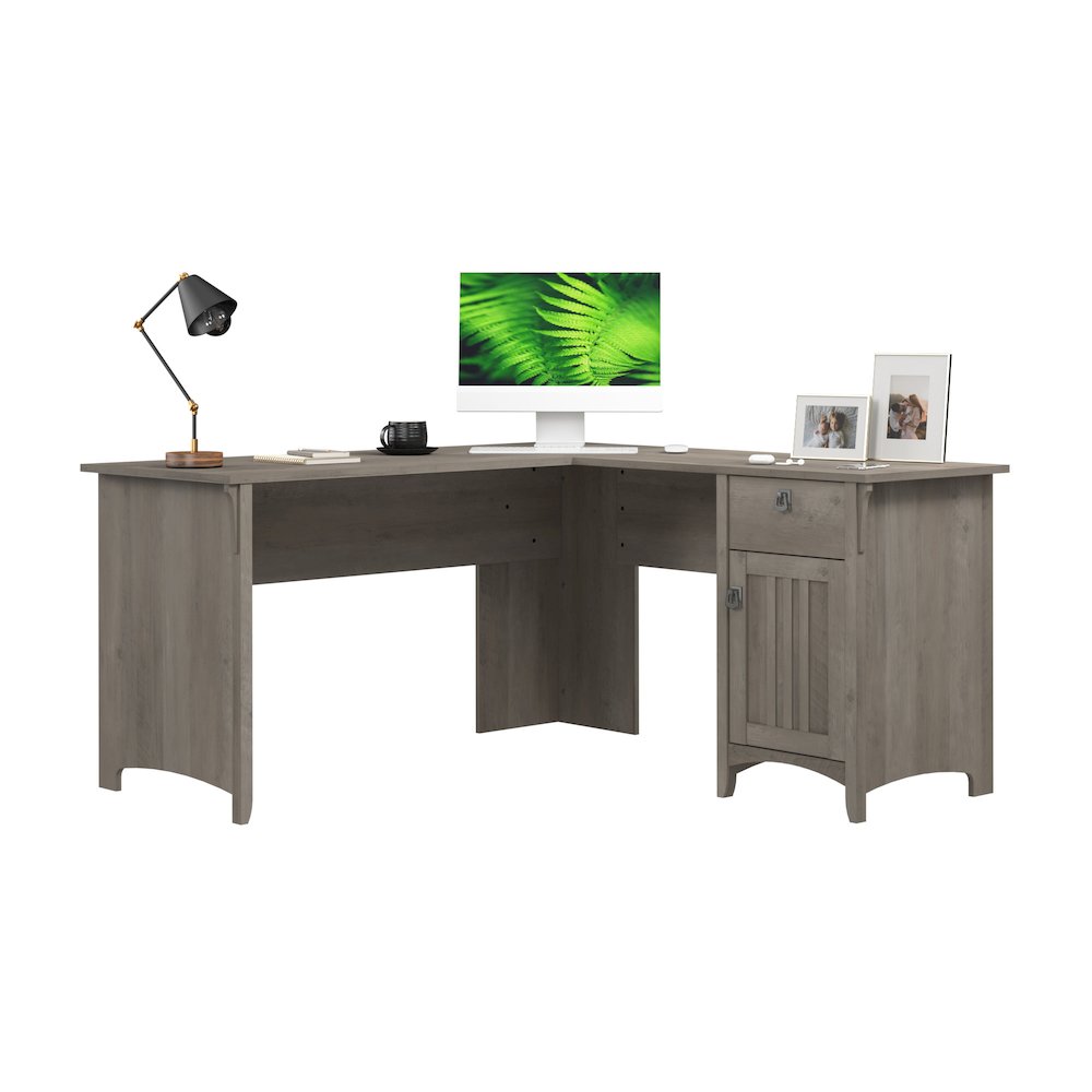 Salinas 60W L Shaped Desk with Storage. Picture 1