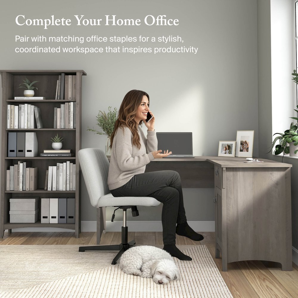 Salinas 60W L Shaped Desk with Storage. Picture 3