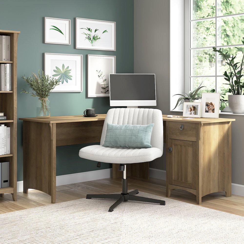 Salinas 60W L Shaped Desk with Storage. Picture 2
