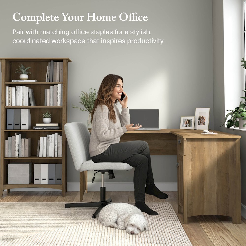 Salinas 60W L Shaped Desk with Storage. Picture 3