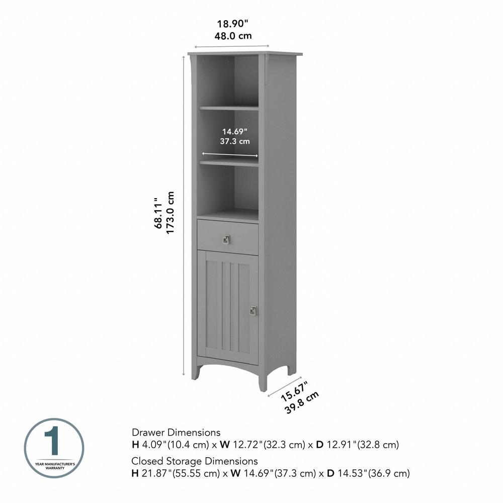 Salinas Tall Bathroom Storage Cabinet in Cape Cod Gray. Picture 5