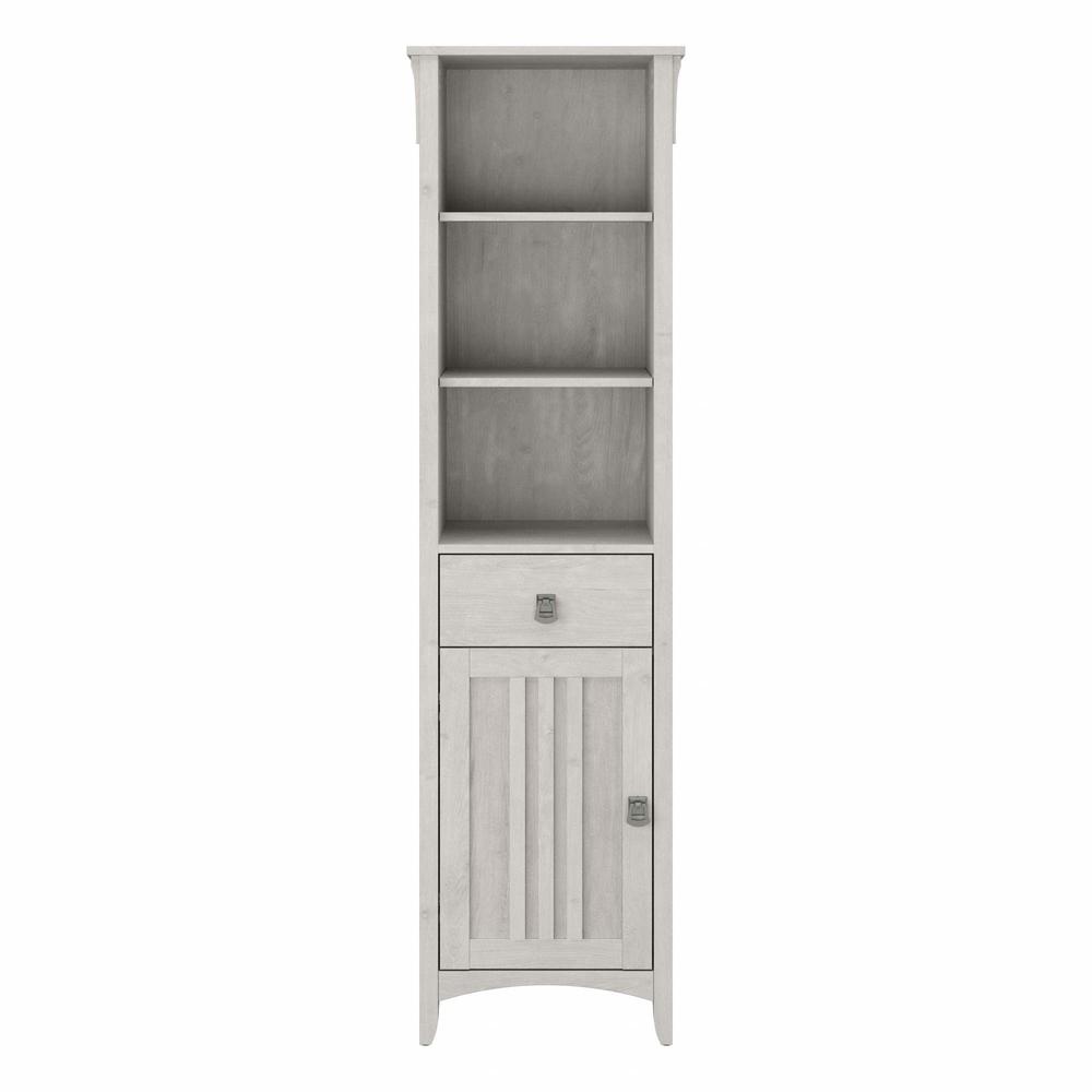 Salinas Tall Bathroom Storage Cabinet in Linen White Oak. Picture 2