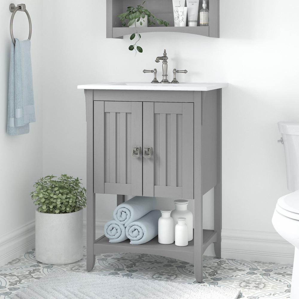 Bush Furniture Salinas 24W Bathroom Vanity with Sink Cape Cod Gray. Picture 2