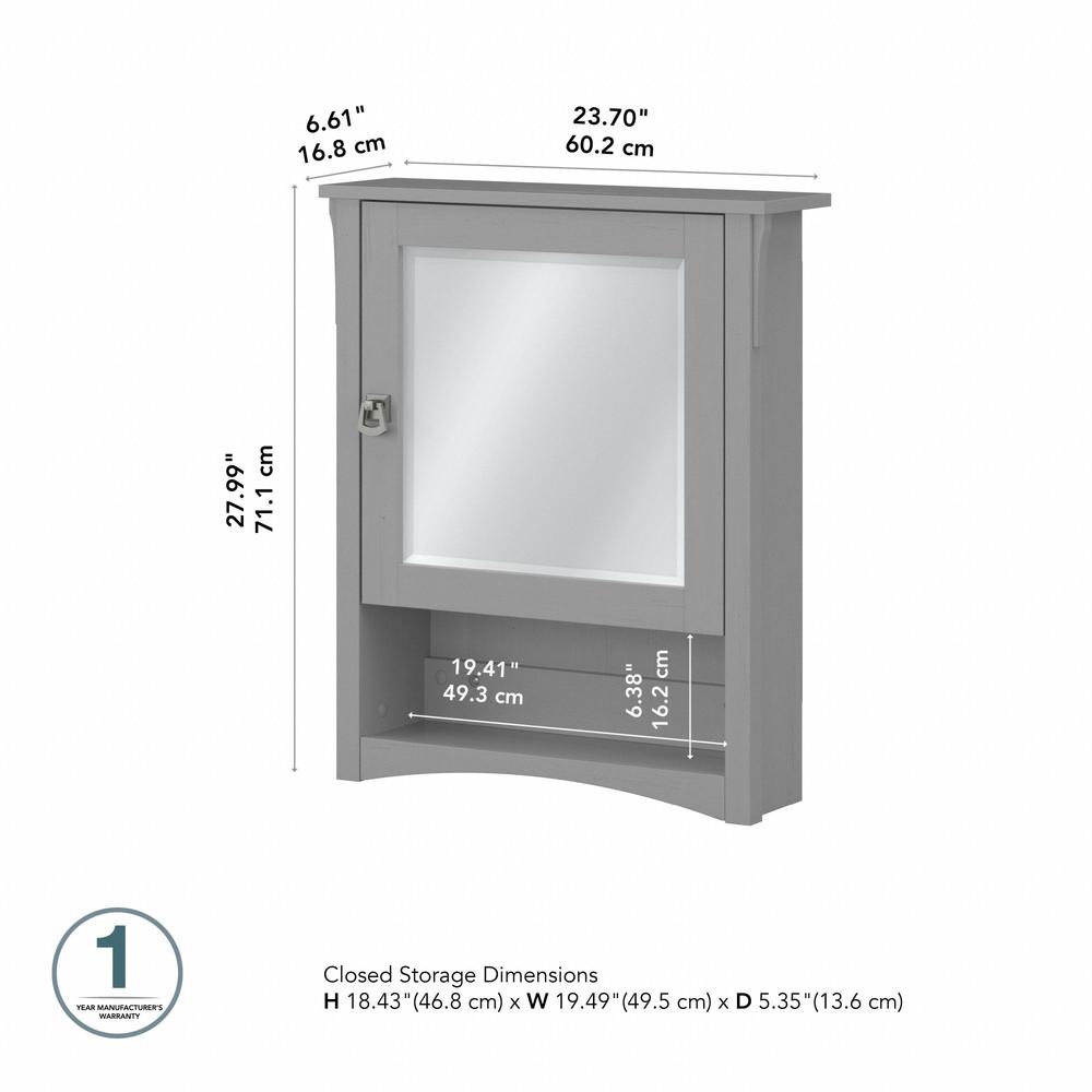 Salinas Bathroom Medicine Cabinet with Mirror in Cape Cod Gray. Picture 5