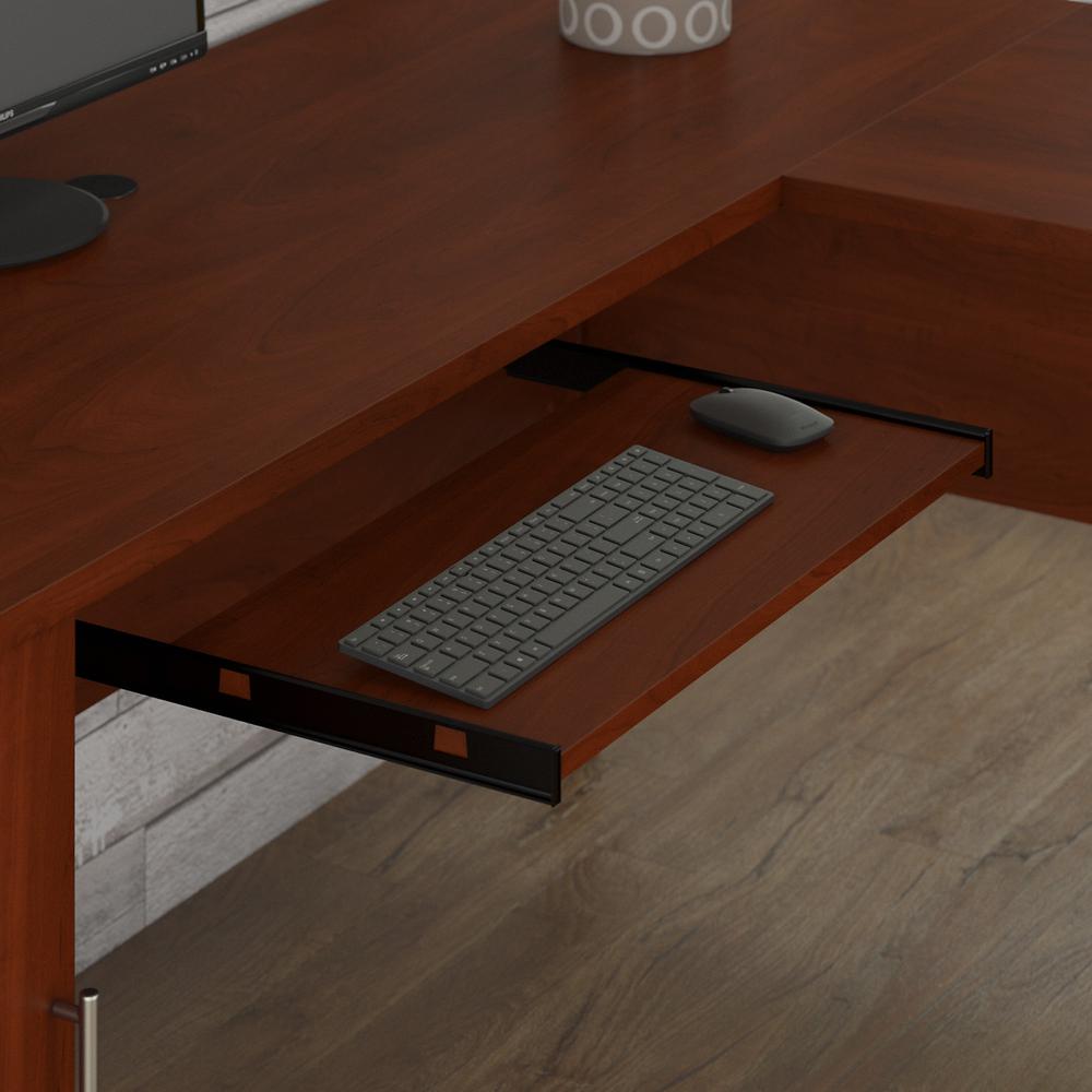 Bush Furniture Somerset 60W L Shaped Desk with Hutch and Lateral File Cabinet, Hansen Cherry. Picture 4