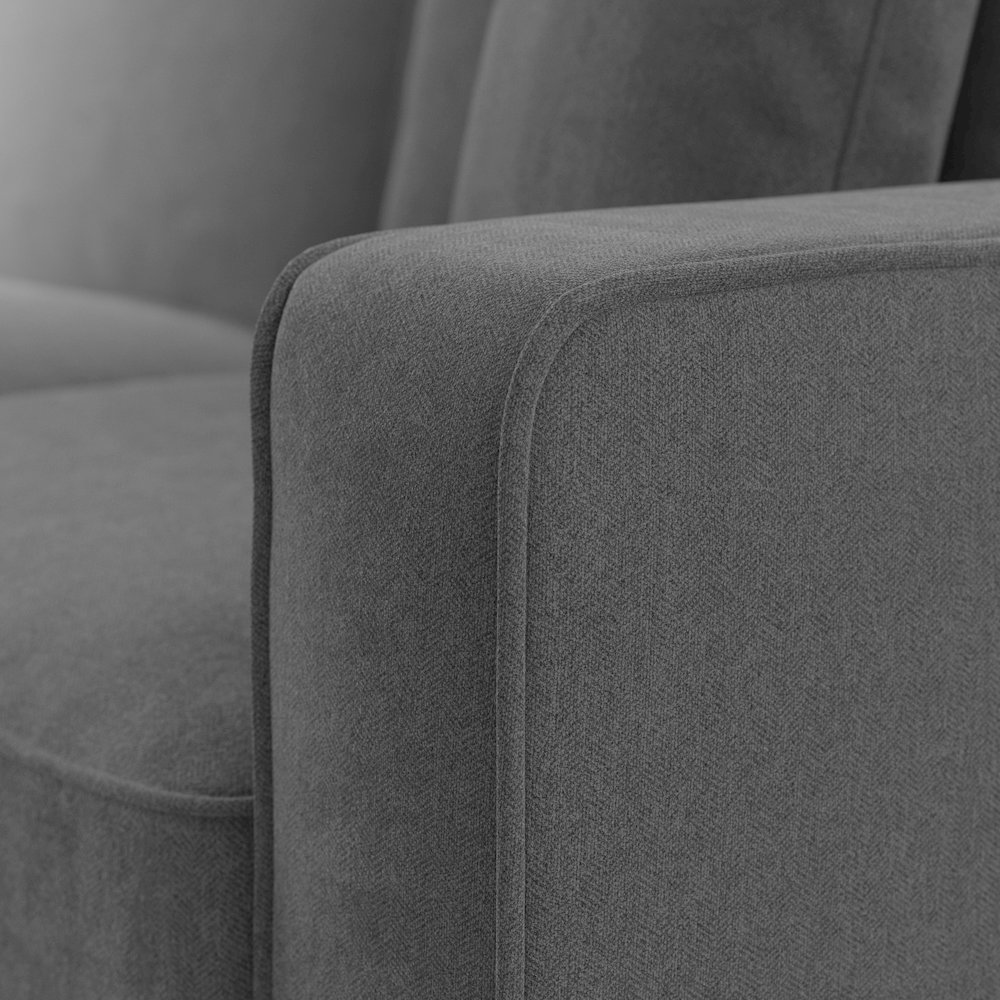 Stockton Accent Chair with Ottoman Set in Charcoal Gray Herringbone. Picture 9