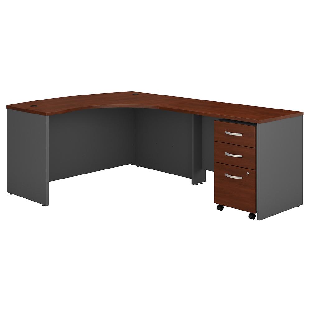 Bush Business Furniture Series C Right Handed L Shaped Desk with Mobile File Cabinet in Hansen Cherry. Picture 1