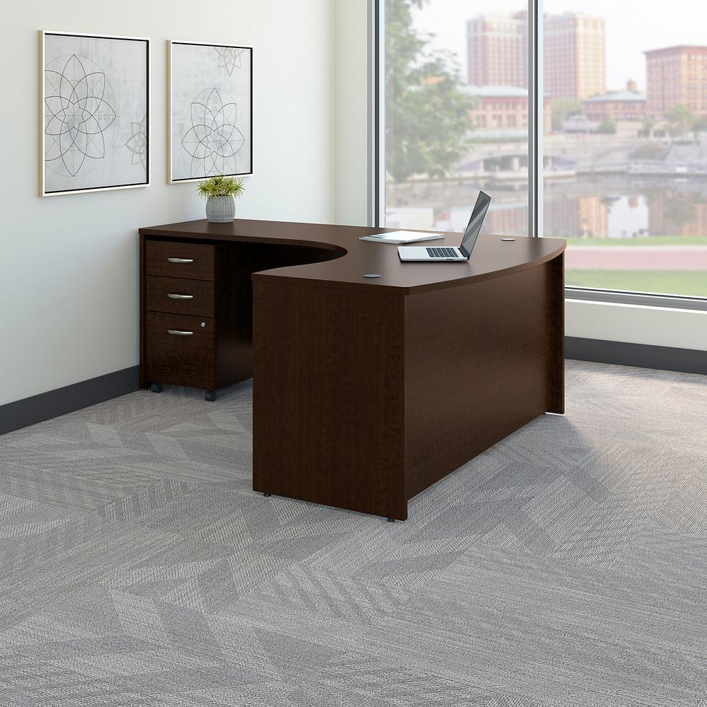 Bush Business Furniture Series C Left Handed L Shaped Desk with Mobile File Cabinet in Mocha Cherry. Picture 2