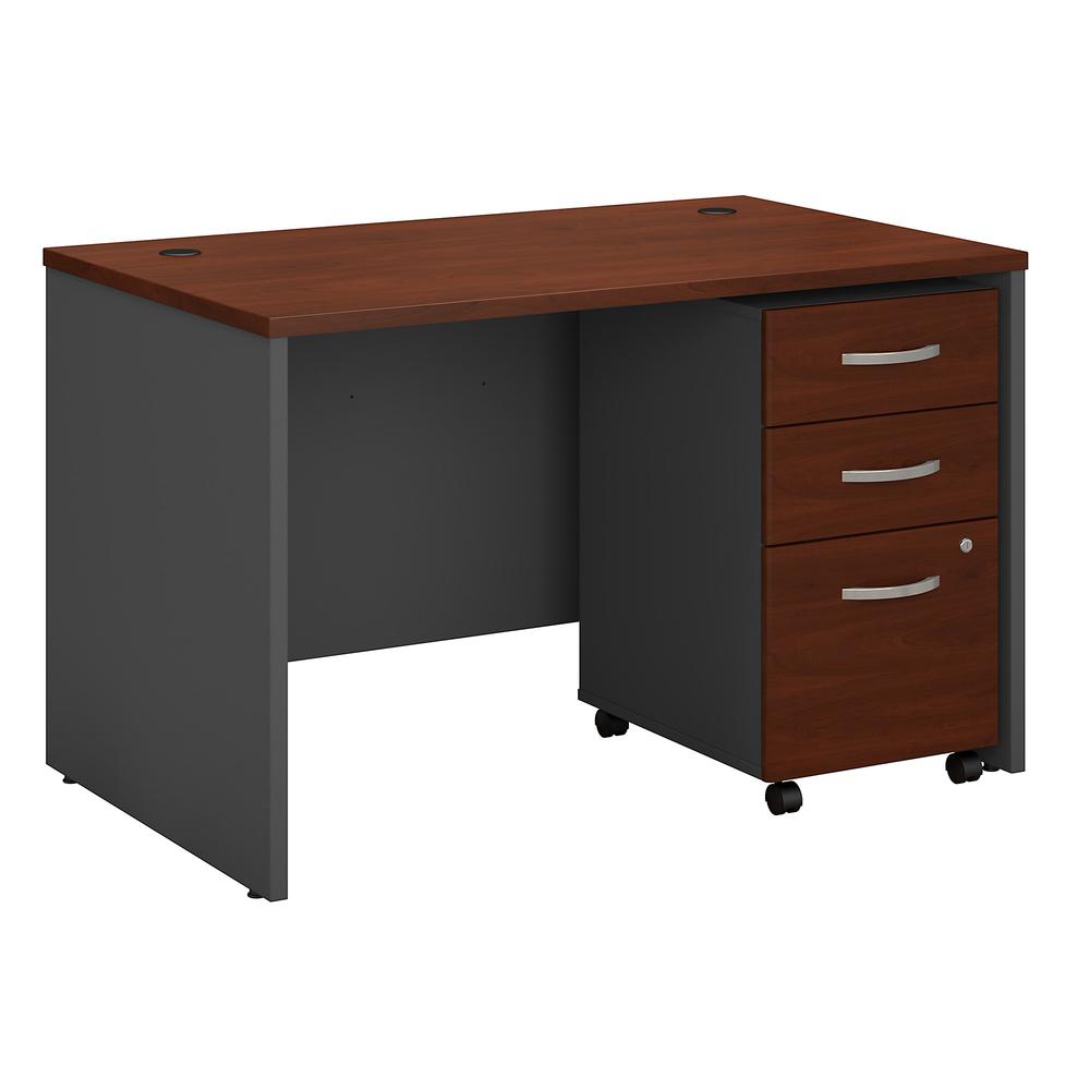 Bush Business Furniture Series C 48W x 30D Office Desk with Mobile File Cabinet, Hansen Cherry. Picture 1