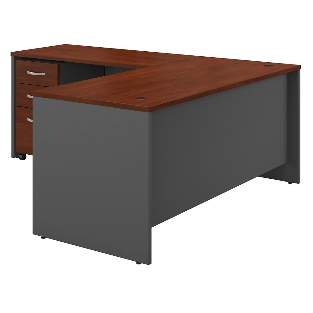 Bush Business Furniture Series C 66W L Shaped Desk with 48W Return and Mobile File Cabinet, Hansen Cherry/Graphite Gray. Picture 3