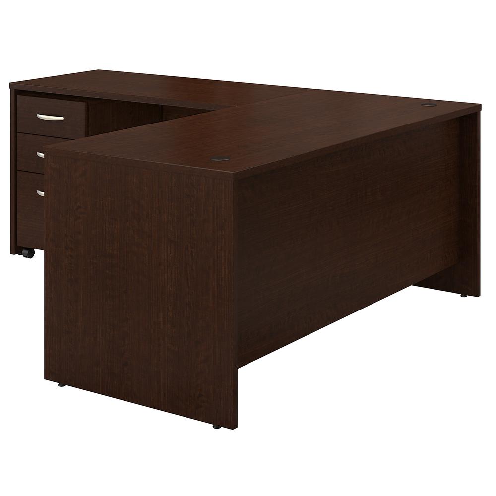 Bush Business Furniture Series C 66W L Shaped Desk with 48W Return and Mobile File Cabinet, Mocha Cherry. Picture 3