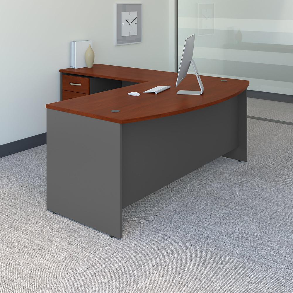 Bush Business Furniture Series C 72W Bow Front L Shaped Desk with 48W Return. Picture 2