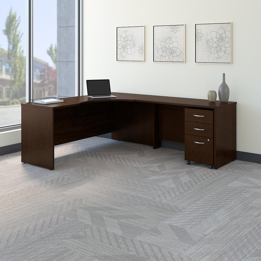 Bush Business Furniture Series C 72W Right Handed Corner Desk with 48W Return and Mobile File Cabinet, Mocha Cherry. Picture 2