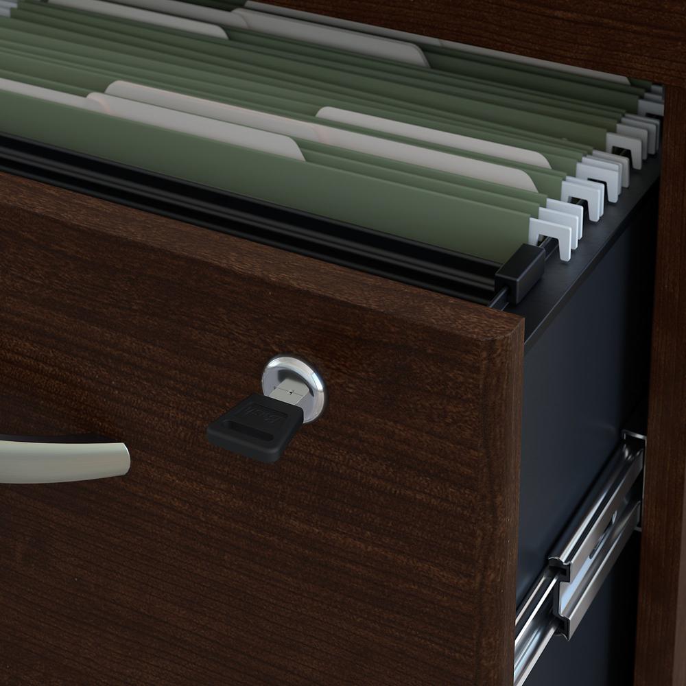 Bush Business Furniture Series C 72W x 30D U Shaped Desk with Mobile File Cabinet, Mocha Cherry. Picture 5