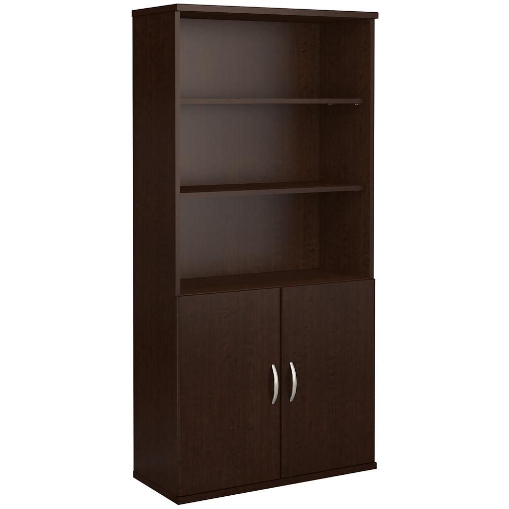 Bush Business Furniture Series C 36W 5 Shelf Bookcase with Doors, Mocha Cherry. Picture 1