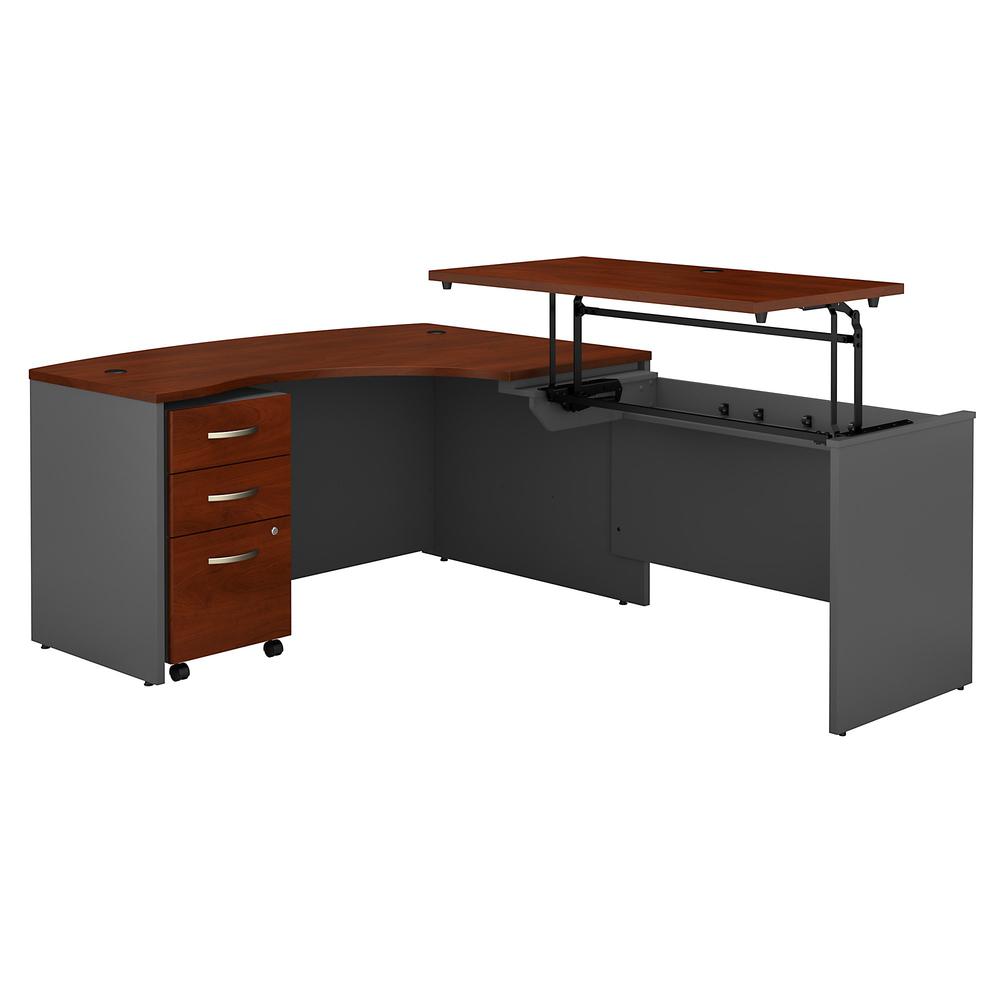 Series C 60W  Right HandL Shaped Desk with File Cabinet. Picture 1