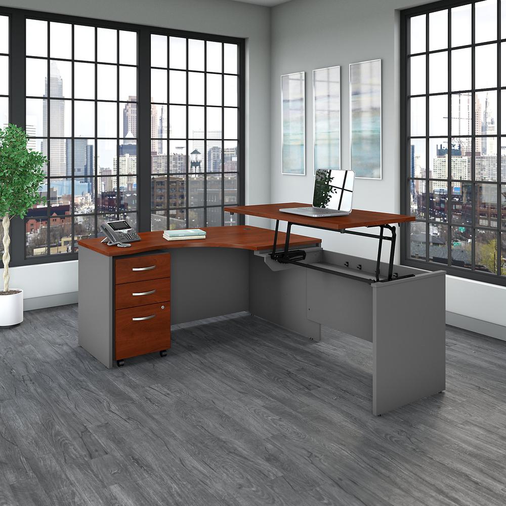 Series C 60W  Right HandL Shaped Desk with File Cabinet. Picture 2