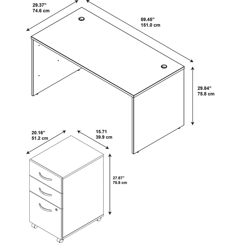 Bush Business Furniture Series C 60W x 30D Office Desk. Picture 6
