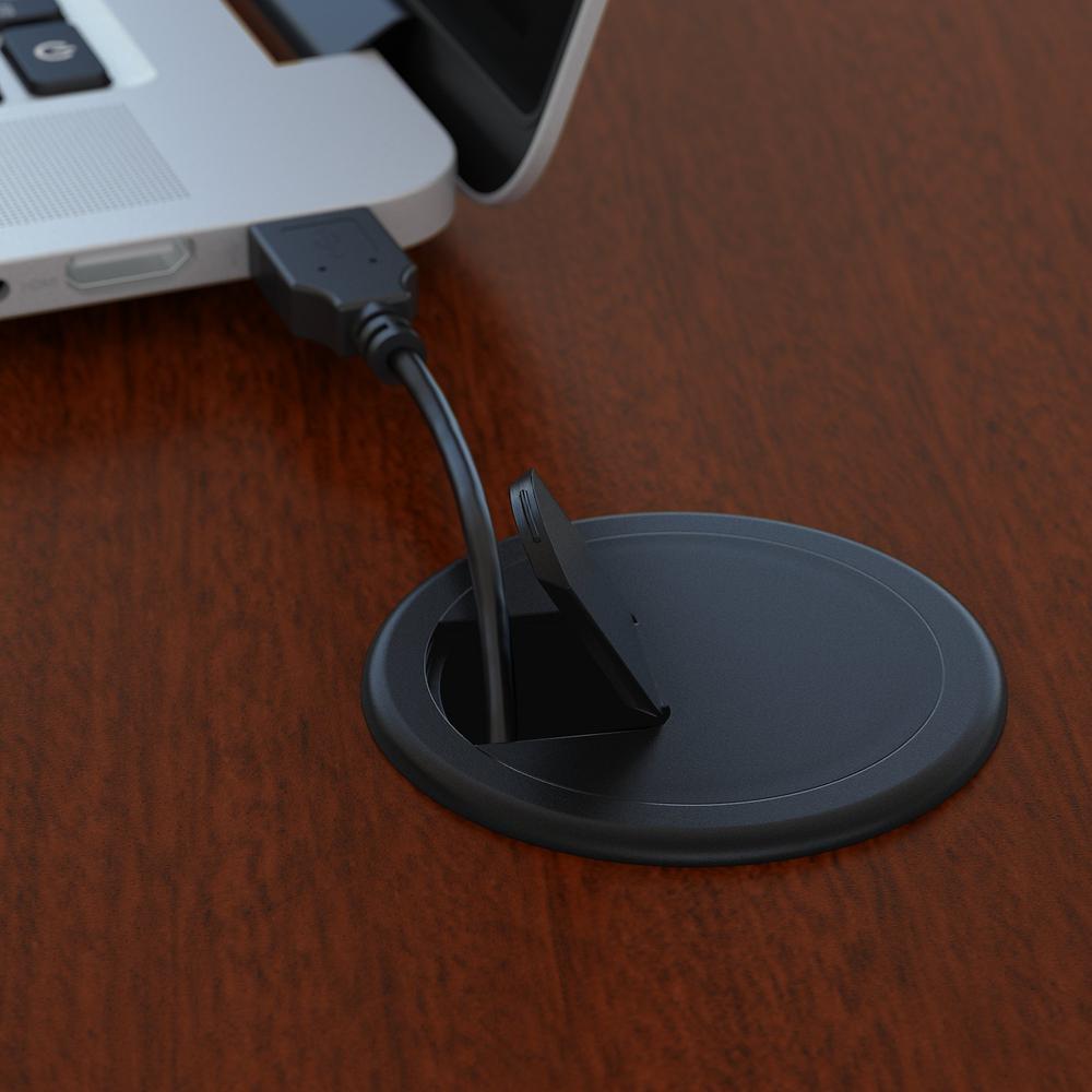 Bush Business Furniture Series C 60W x 30D Office Desk with 3 Drawer Mobile File Cabinet ,Mahogany. Picture 3