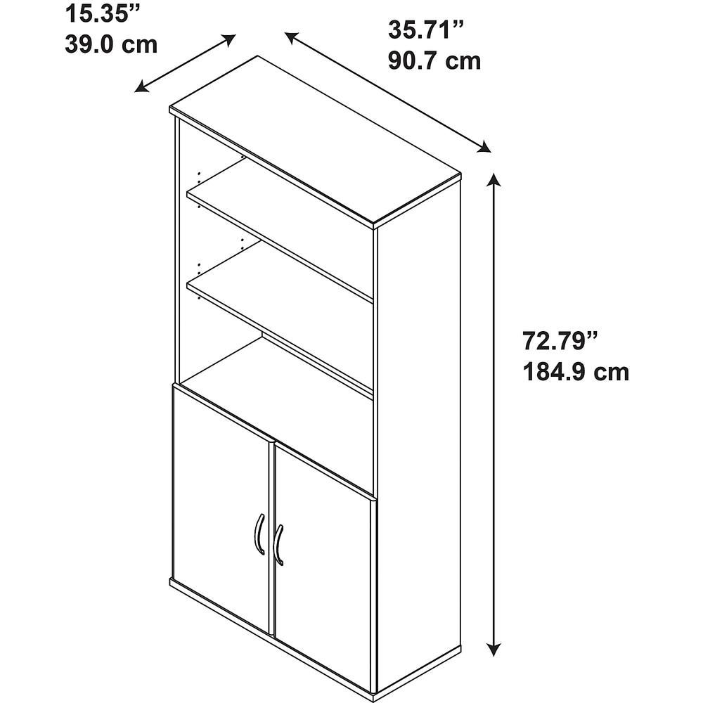 Series C Elite 36W 5 Shelf Bookcase with Doors. Picture 4