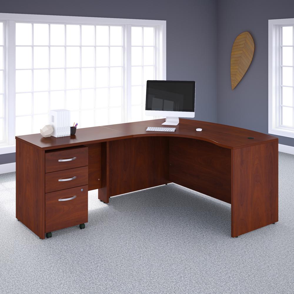Left Handed L Shaped Desk with 3 Drawer Mobile Pedestal. Picture 2