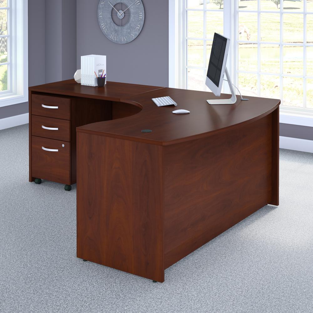 Left Handed L Shaped Desk with 3 Drawer Mobile Pedestal. Picture 7
