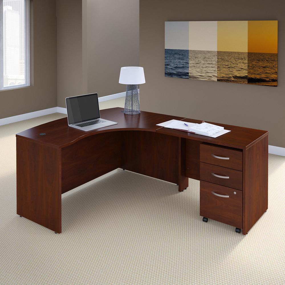 Business Office Pro Right Handed L Shaped Desk with 3 Drawer Mobile Pedestal. Picture 2