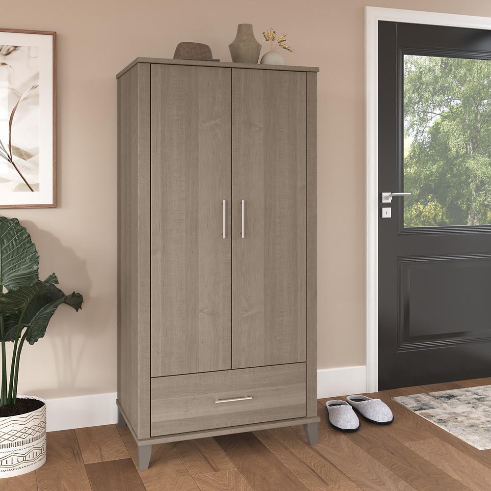 Bush Furniture Somerset Large Armoire Cabinet, Ash Gray. Picture 10