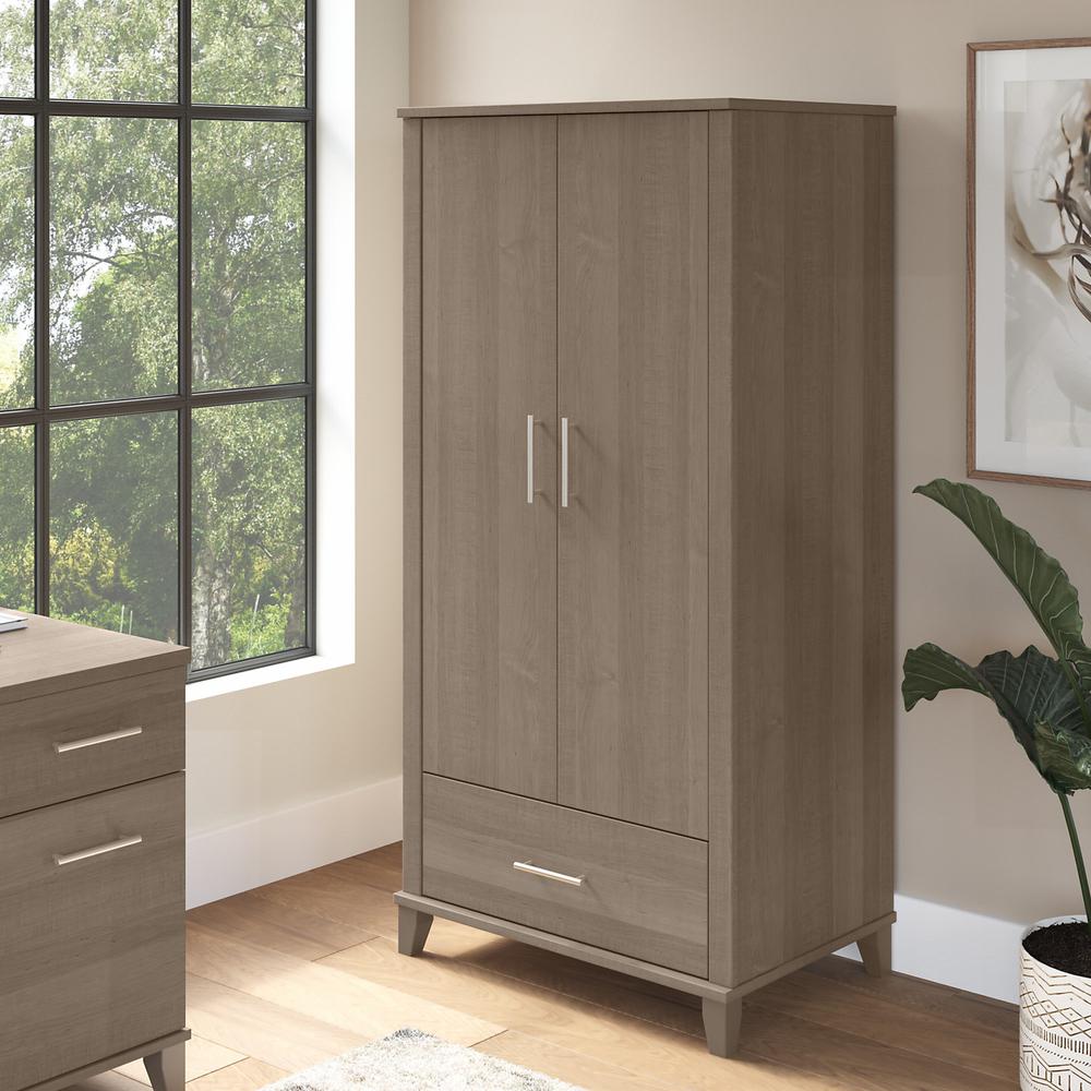 Bush Furniture Somerset Large Armoire Cabinet, Ash Gray. Picture 16