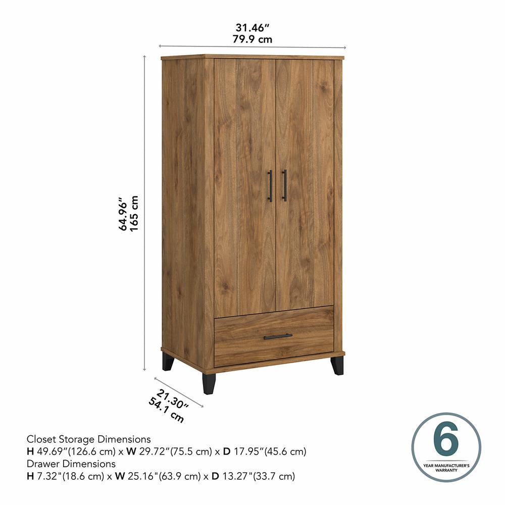 Bush Furniture Somerset Large Armoire Cabinet, Fresh Walnut. Picture 13