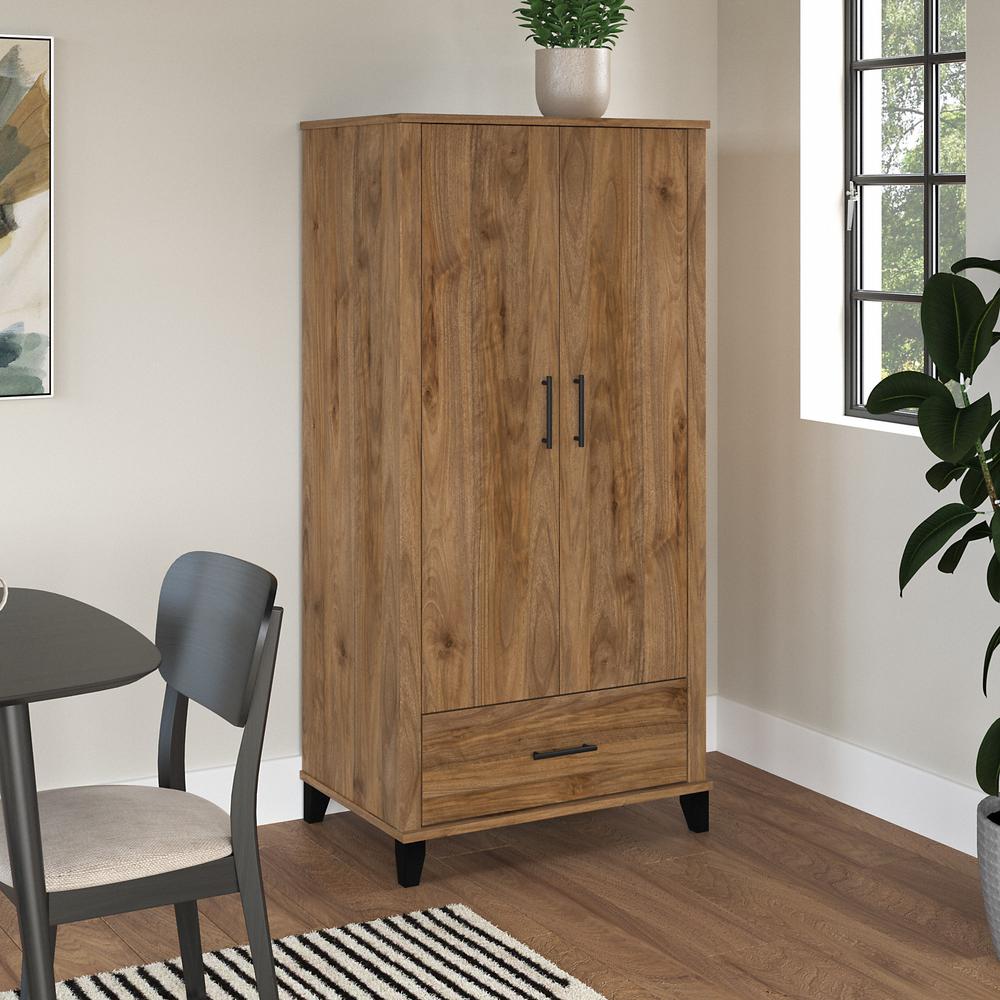 Bush Furniture Somerset Large Armoire Cabinet, Fresh Walnut. Picture 16
