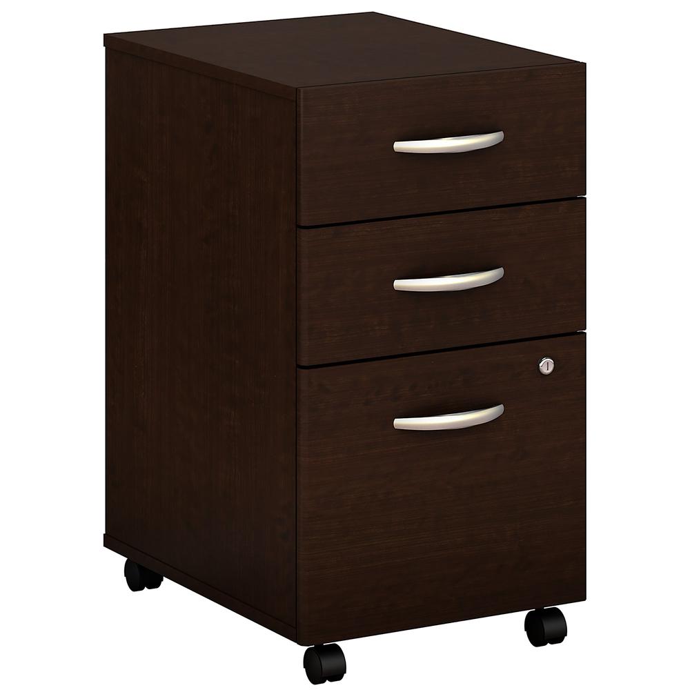 Bush Business Furniture Series C 3 Drawer Mobile File Cabinet, Mocha Cherry. Picture 1