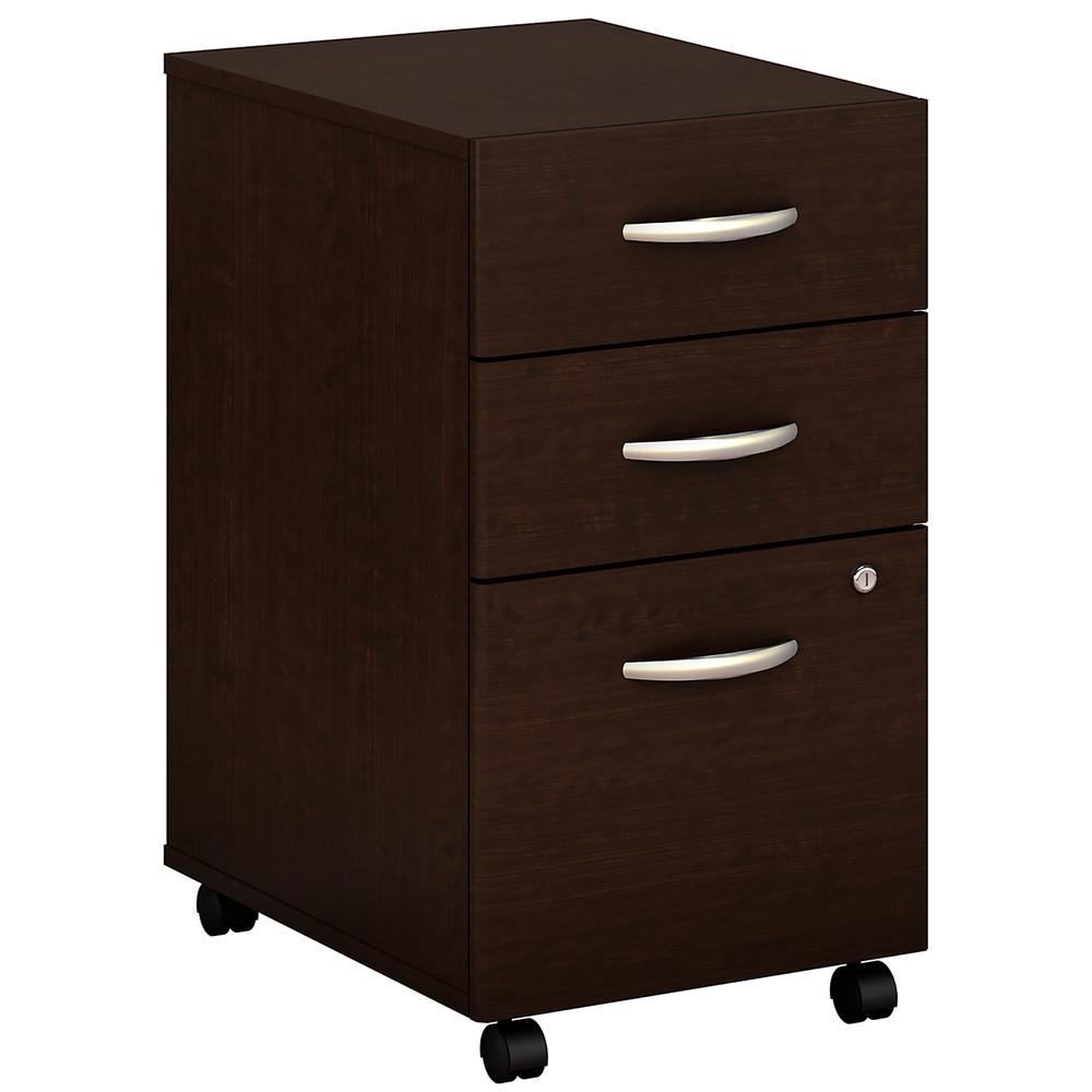 Bush Business Furniture Series C 3 Drawer Mobile File Cabinet - Assembled, Mocha Cherry. Picture 1