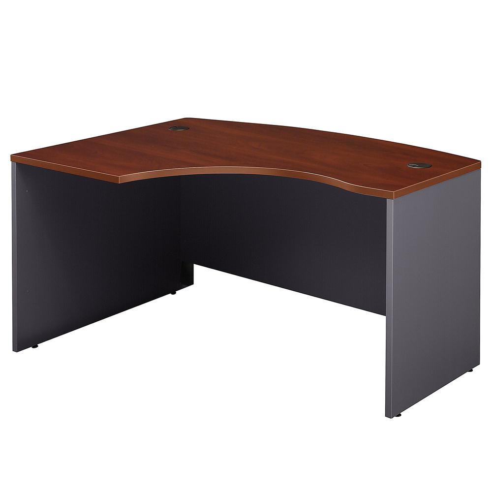Bush Business Furniture Series C 60W x 43D Left Handed L Bow Desk, Hansen Cherry/Graphite Gray. Picture 1