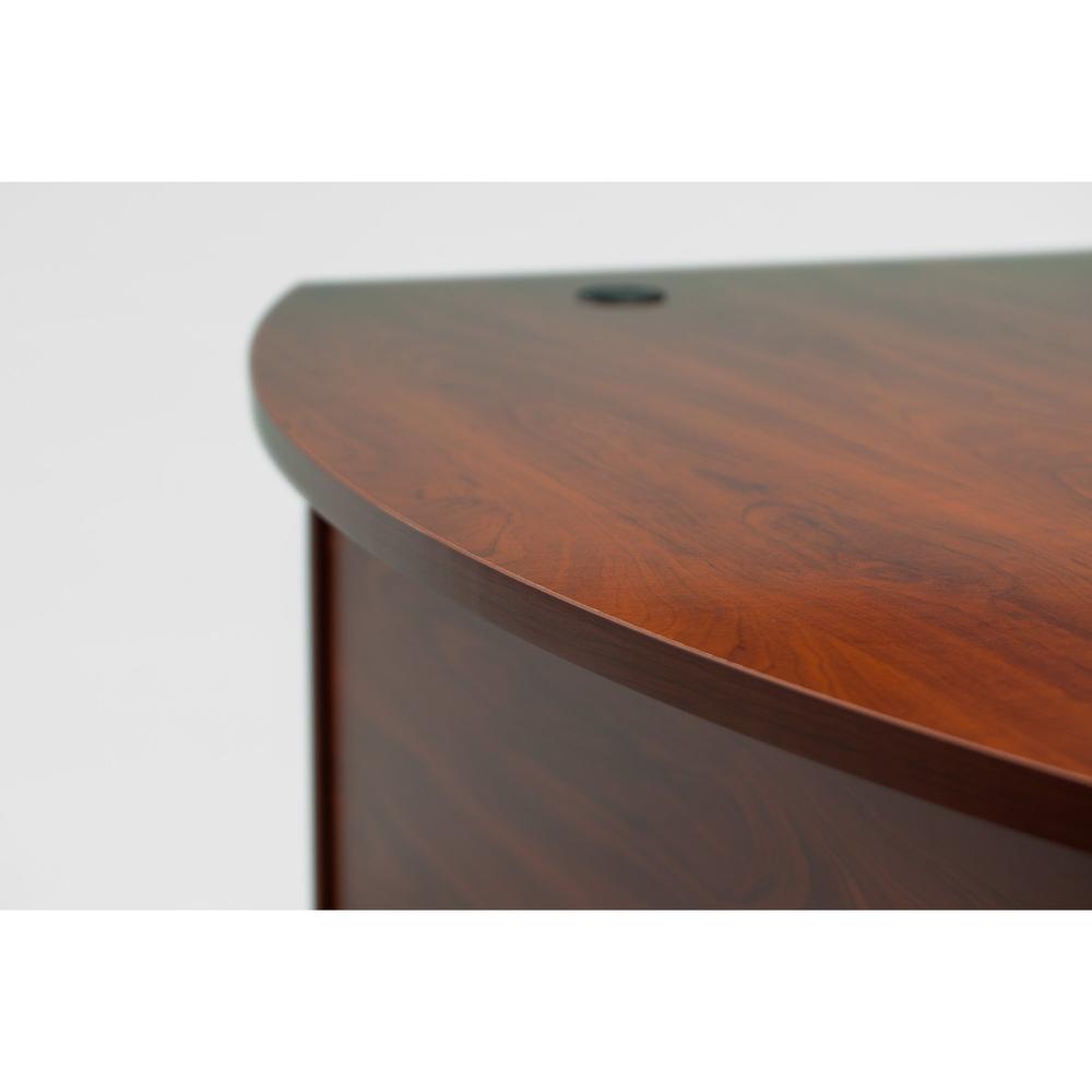 Bush Business Furniture Series C 60W x 43D Left Handed L Bow Desk, Hansen Cherry/Graphite Gray. Picture 3