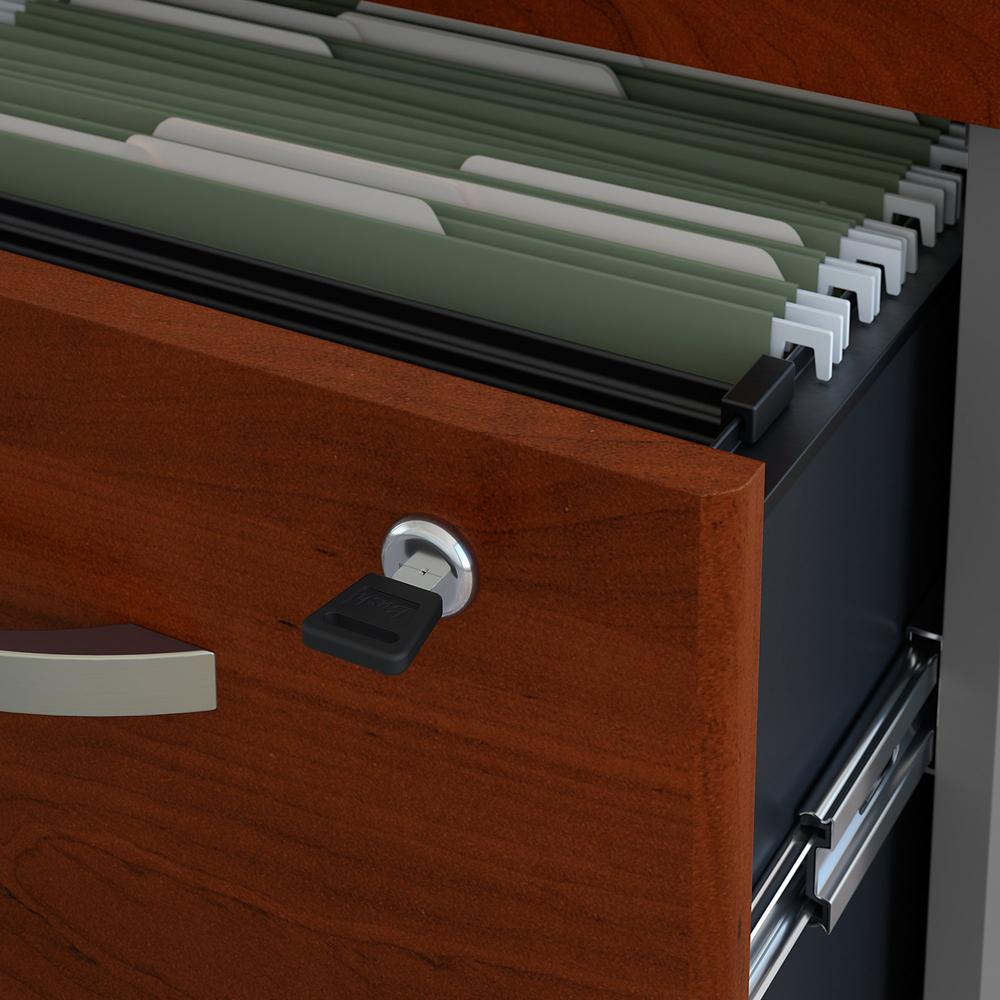 Bush Business Furniture Series C 3 Drawer Mobile File Cabinet, Hansen Cherry/Graphite Gray. Picture 5