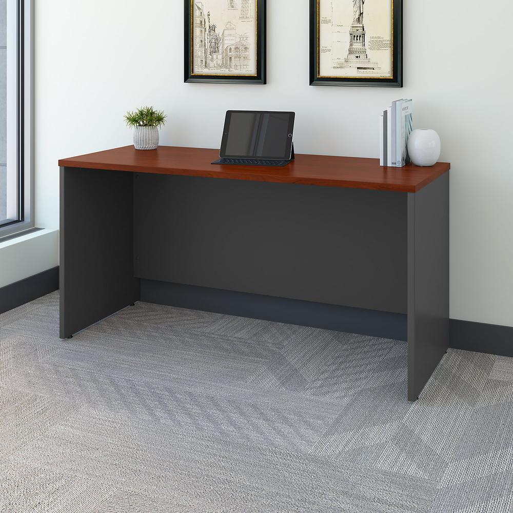 Bush Business Furniture Series C 60W x 24D Credenza Desk, Hansen Cherry/Graphite Gray. Picture 2