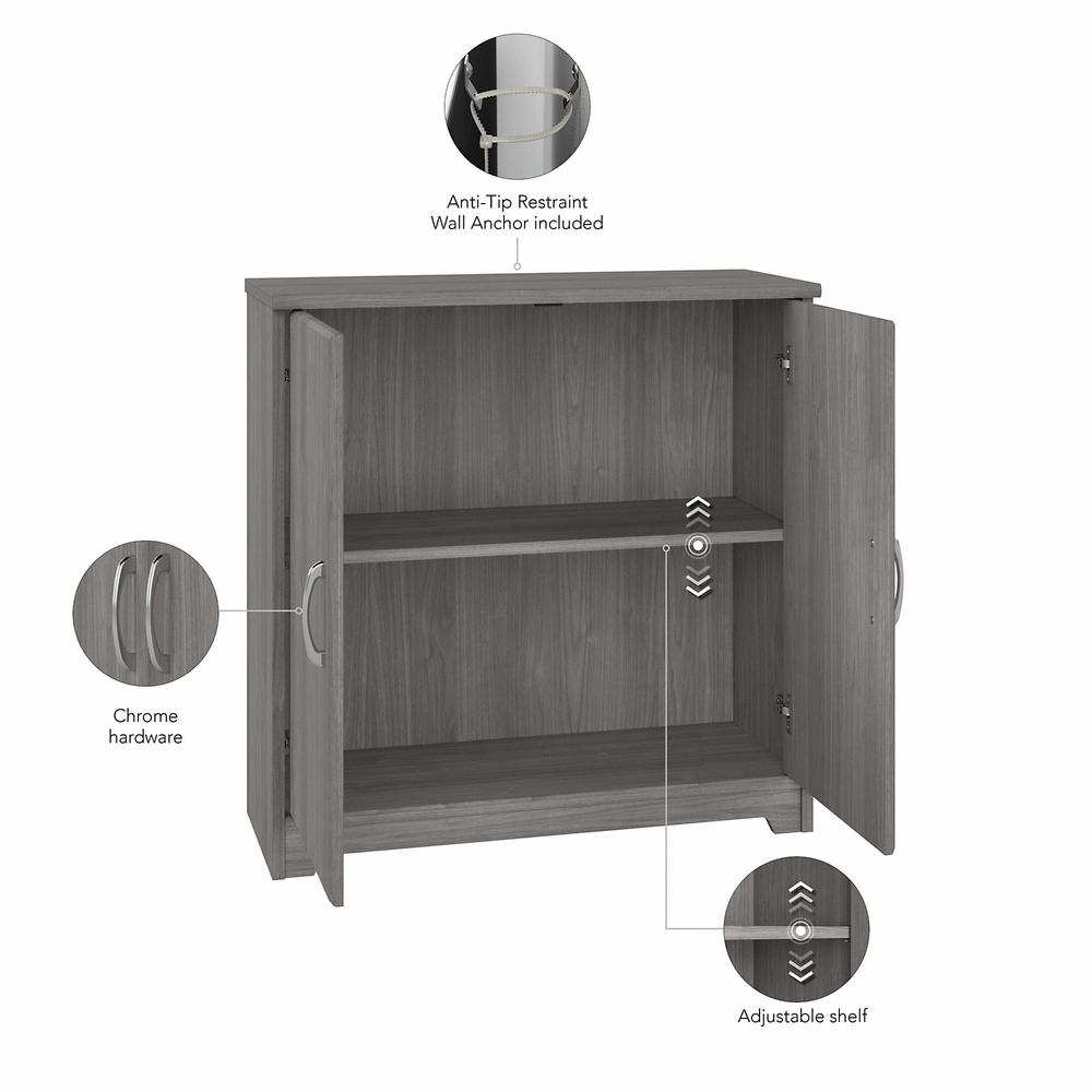 Bush Furniture Cabot Small Storage Cabinet with Doors, Modern Gray. Picture 4