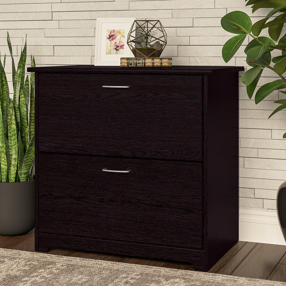 Bush Furniture Cabot 2 Drawer Lateral File Cabinet, Espresso Oak. Picture 2