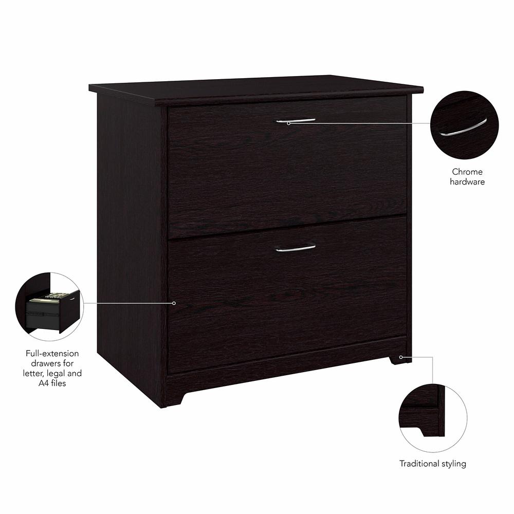 Bush Furniture Cabot 2 Drawer Lateral File Cabinet, Espresso Oak. Picture 3