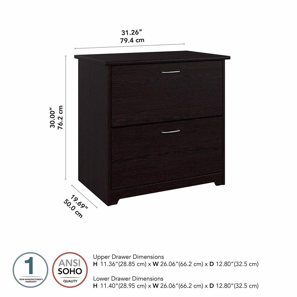 Bush Furniture Cabot 2 Drawer Lateral File Cabinet, Espresso Oak. Picture 5