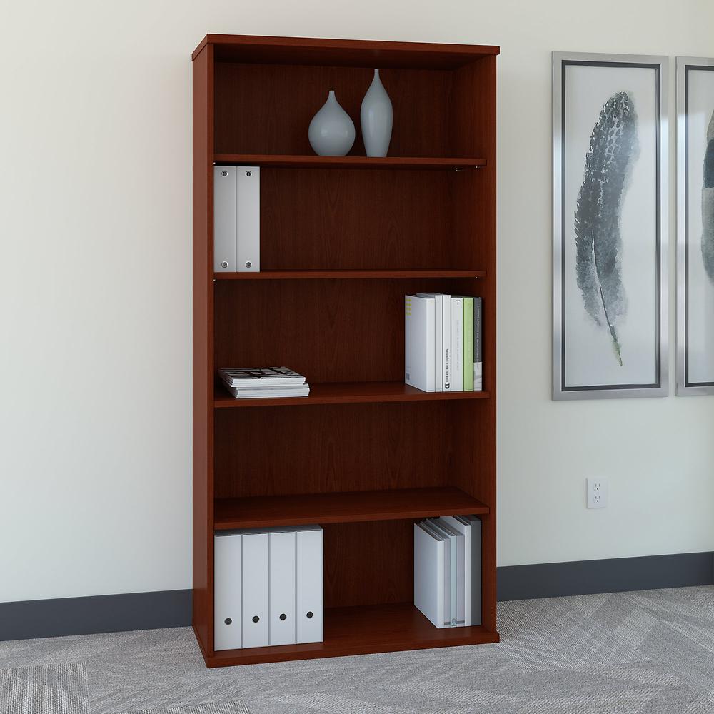 Bush Business Furniture Series C 36W 5 Shelf Bookcase, Mahogany. Picture 2