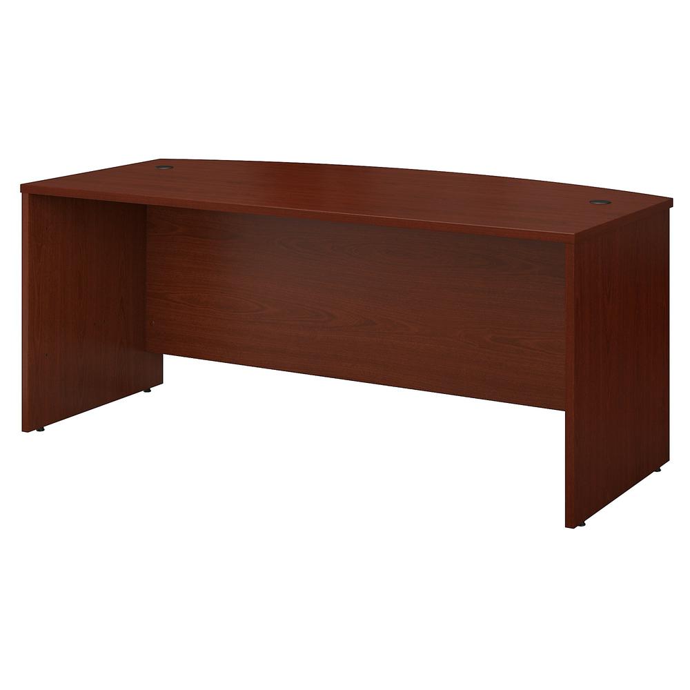 Bush Business Furniture Series C 72W x 36D Bow Front Desk, Mahogany. Picture 1