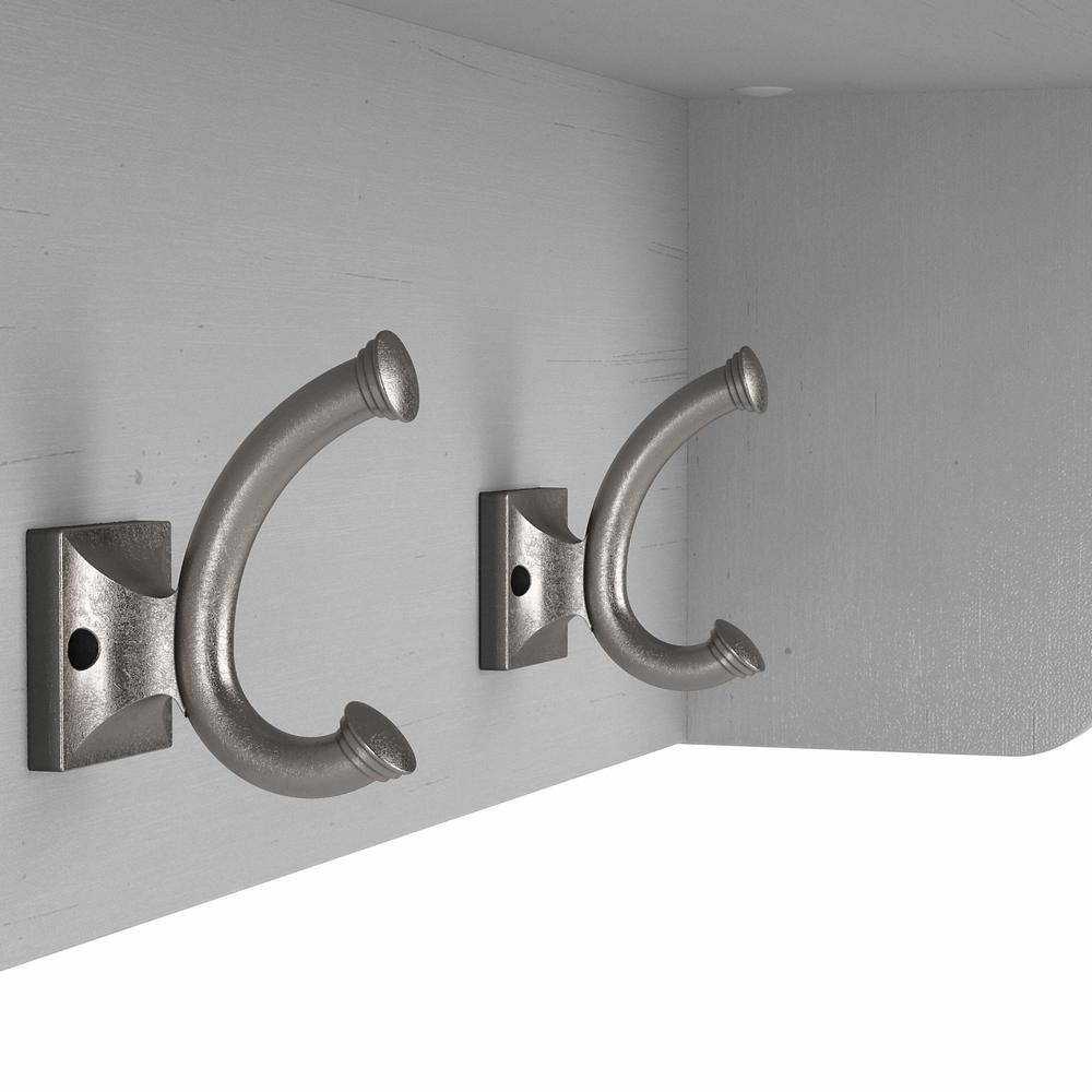 Woodland 40W Shoe Storage Bench with Doors and Wall Mounted Coat Rack. Picture 6