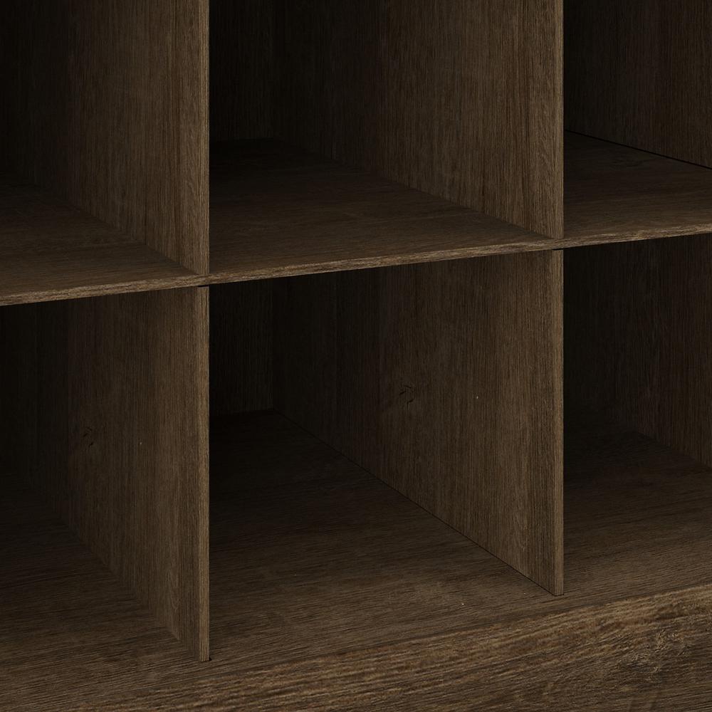 Woodland 40W Shoe Storage Bench with Shelves in Ash Brown. Picture 4