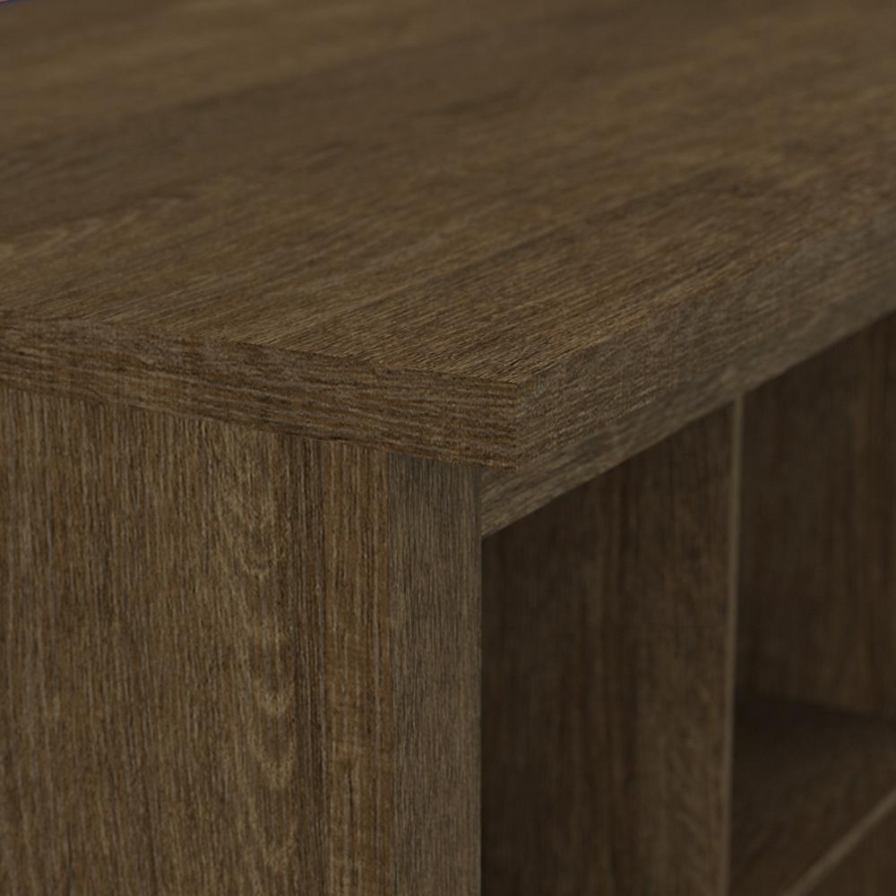 Woodland 40W Shoe Storage Bench with Shelves in Ash Brown. Picture 6