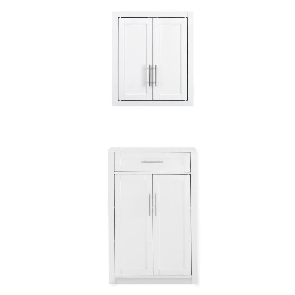 Savannah 2-Piece Storage Cabinet Set - Storage Cabinet & Wall Cabinet. Picture 1