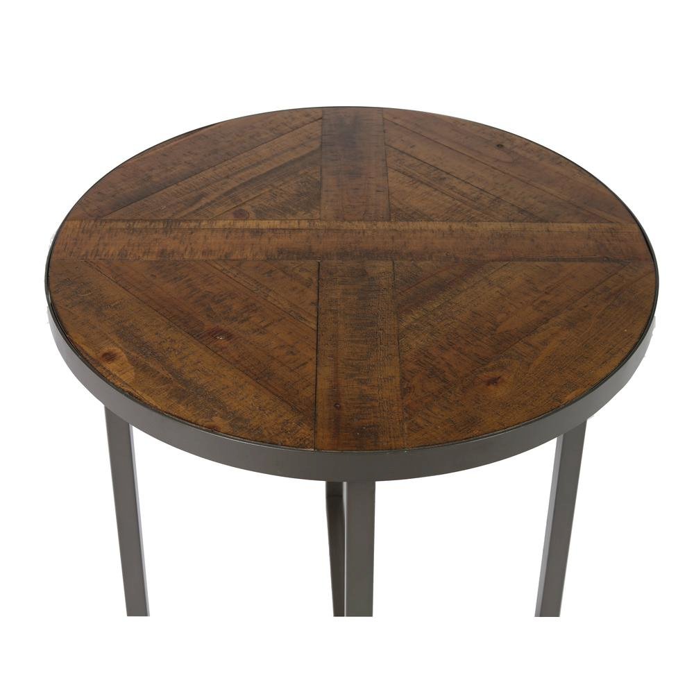 Wallace & Bay Oceans Round End Table, Antique Pine. Picture 4
